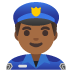 man police officer, medium-dark skin tone